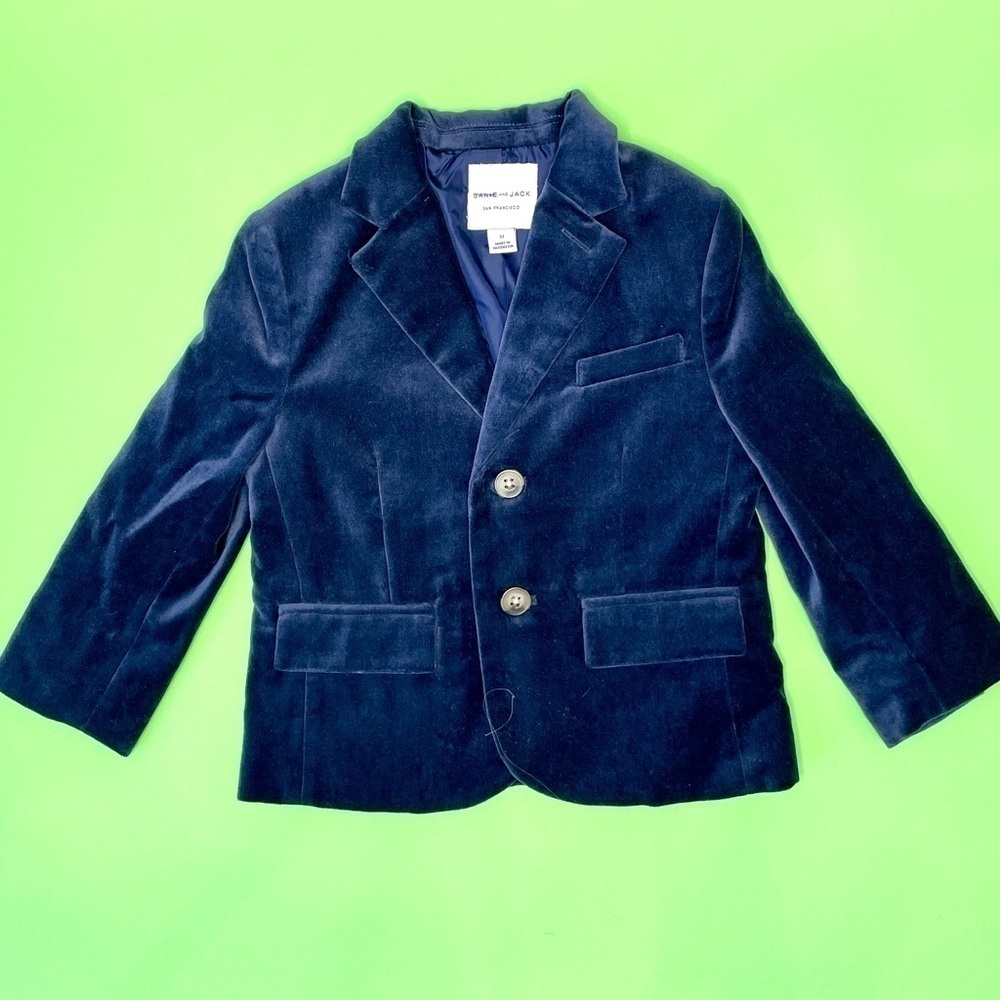 Janie and Jack Blue Velvet Coat
